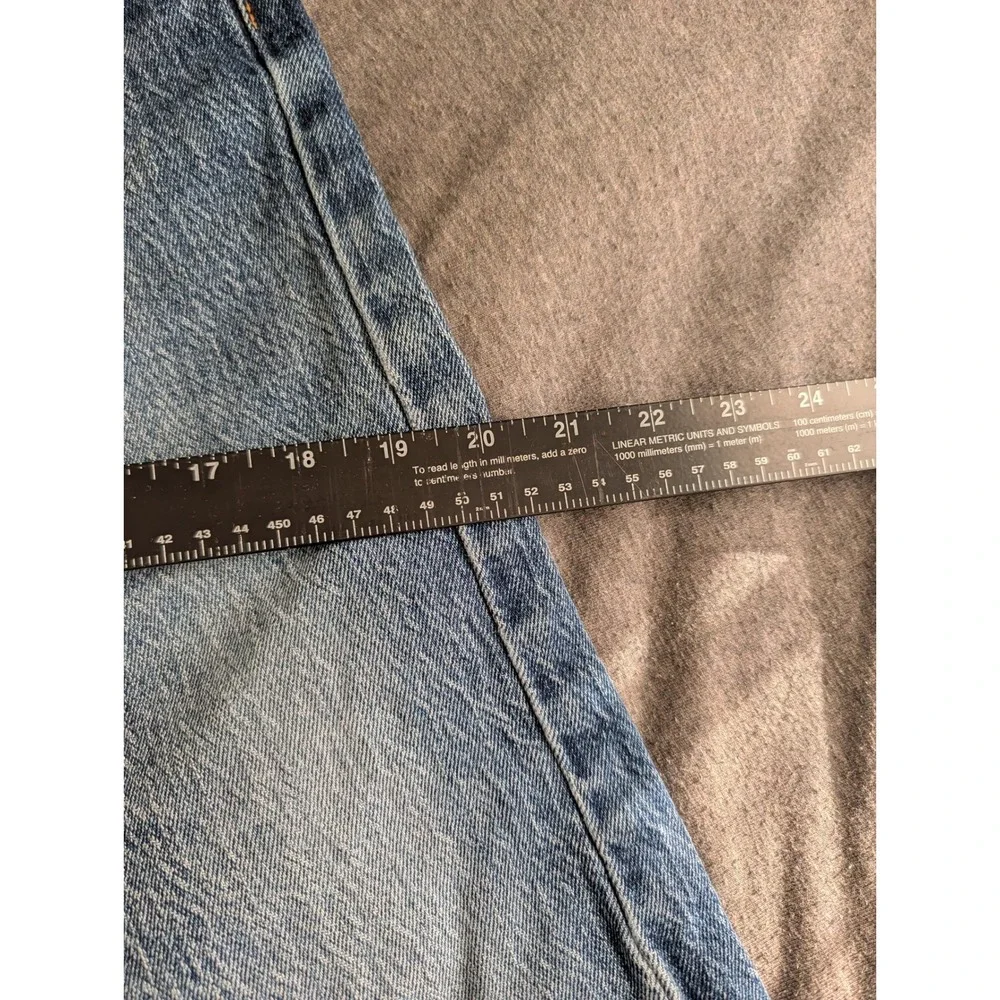 Levis 502 Regular Taper Mens Jeans Blue Medium Wash Denim 34x29 Distressed